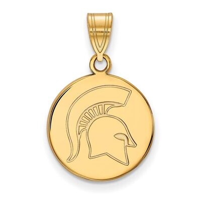 Michigan State University Medium Disc Pendant 14k Yellow Gold 4Y069MIS, MPN: 4Y069MIS, 886774887395