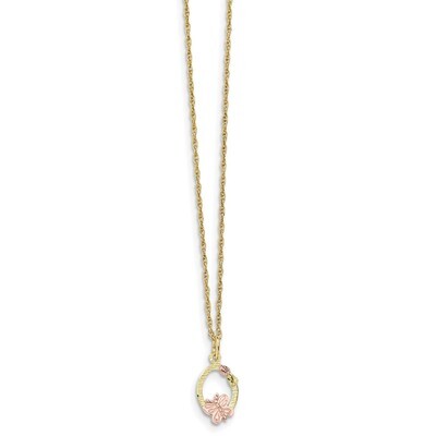 18 Inch Black Hills Gold Butterfly Necklace 10k Tri-color 10BH701-18, MPN: 10BH701-18, 31902620003