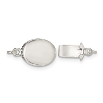 9.8 x 8mm Polished Oval Pearl Bead Clasp Sterling Silver SS3549, MPN: SS3549,