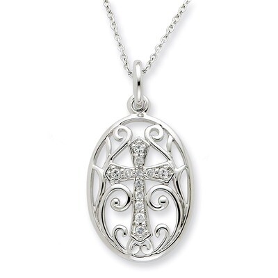 A Second Start 18 Inch Necklace Sterling Silver with Diamonds QSX352, MPN: QSX352, 883957322346