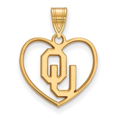 University of Oklahoma Pendant in Heart Gold-plated Sterling Silver GP018UOK, MPN: GP018UOK, 886774…