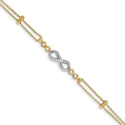 Diamond-cut Multi-Strand Infinity Bracelet 14k Two-tone Gold Polished FB1542-7.5, MPN: FB1542-7.5, …