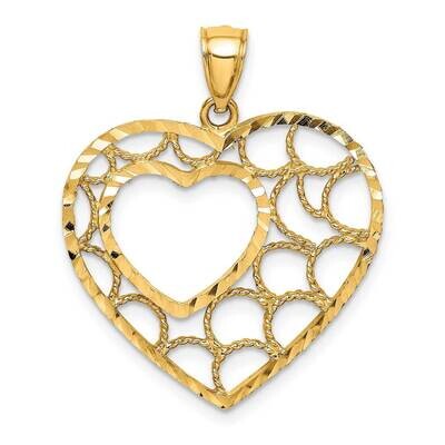 Heart Pendant 14k Gold Diamond-cut C4717, MPN: C4717, 883957737409