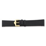 17mm Flat Black Lizard Grain Leather Watch Band 7.5 Inch Silver-tone Buckle BAW93-17, MPN: BAW93-17…