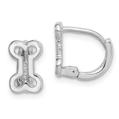 Bone Hinged Hoop Earrings Sterling Silver Rhodium-plated QE14997, MPN: QE14997, 883957953731