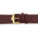 14mm Flat Brown Leather Buckle Watch Band 6.75 Inch Gold-tone BAY91-14, MPN: BAY91-14, 886774151014