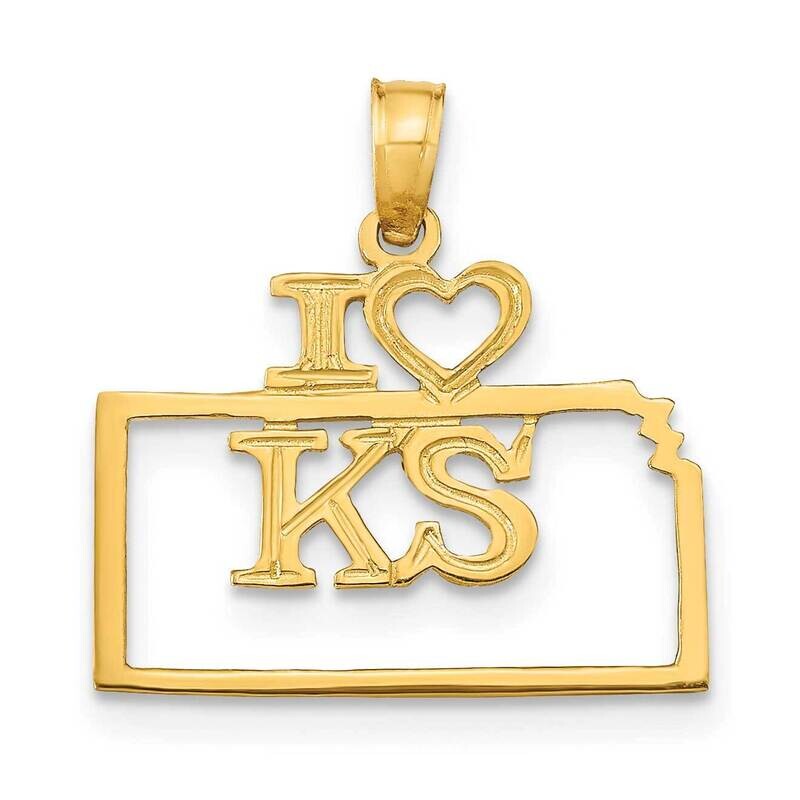 Kansas State Pendant 14k Gold Solid D1163, MPN: D1163,