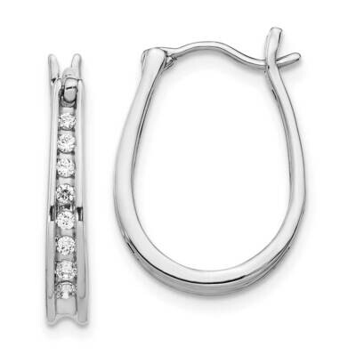 Hoop Earrings 14k White Gold Diamond EM5420-020-WA, MPN: EM5420-020-WA, 840940103696