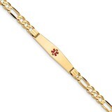 7 Inch Medical Soft Diamond Shape Red Enamel Figaro ID Bracelet 14k Gold XM573CC-7, MPN: XM573CC-7,…