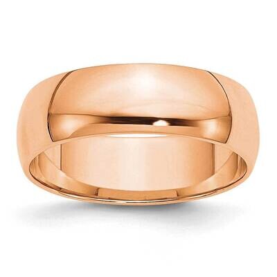 6mm Ltw Half Round Band Size 10 14k Rose Gold RHRL060-10, MPN: RHRL060, 883957925851
