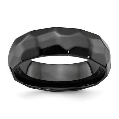 Hammered 7mm Band Black Zirconium Polished ZCR106-10, MPN: ZCR106, 191101877315