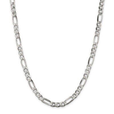 26 Inch 6.5mm Figaro Chain Sterling Silver QFG180-26, MPN: QFG180-26, 886774105550