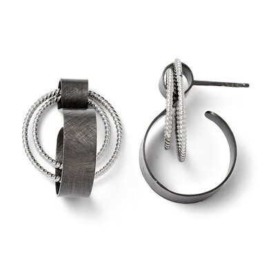 Leslie&#39;s Rhodium-plated Textured Post Dangle Earrings - Sterling Silver HB-QLE344, MPN: QLE344, 883…