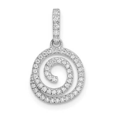 Circle Swirl Diamond Pendant 14k White Gold PM8512-017-WA, MPN: PM8512-017-WA,