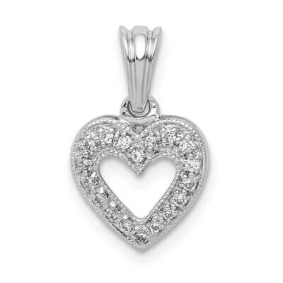 1/10Ct. Diamond Heart Pendant 14k White Gold PM4861-010-WA, MPN: PM4861-010-WA, 883957512204