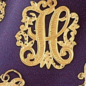 Dazzlers Jewelry Initial H Pendant Necklace Charm Bracelet in Yellow, White or Rose Gold 9557h, MPN…