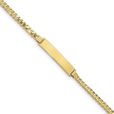 7 Inch Flat Curb Link ID Bracelet 10k Gold 10LID73-7, MPN: 10LID73-7, 191101598111