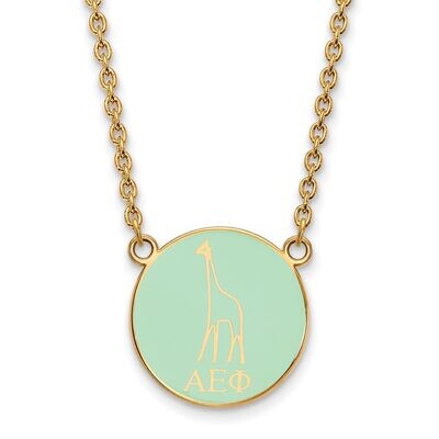 Alpha Epsilon Phi Small Enameled Pendant with 18 Inch Chain Gold-plated Silver GP043AEP-18, MPN: GP…