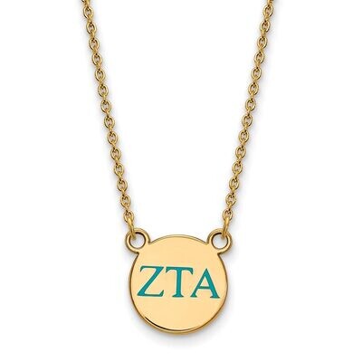 Zeta Tau Alpha Extra Small Enameled Pendant with 18 Inch Chain Gold-plated Silver GP027ZTA-18, MPN:…