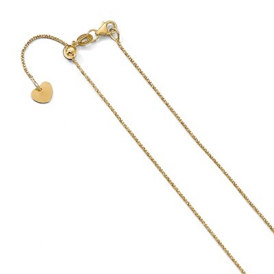 Leslie&#39;s .9 mm Diamond-cut Twisted Box Adjustable Chain 22 Inch 14k Gold HB-1258-22, MPN: 1258-22, …