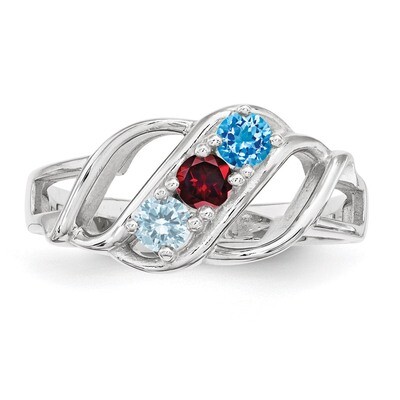 3 Birthstones Mother&#39;s Ring Sterling Silver XMR5/3SS, MPN: XMR5/3SS, 883957867014