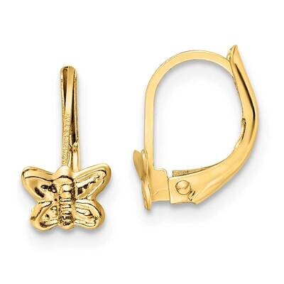 Butterfly Leverback Earrings 14k Gold Polished GK1135 by Madi K, MPN: GK1135, 883957975276