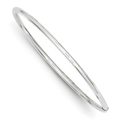 3mm Polished Round Tube Slip-on Bangle 14k White Gold DB475, MPN: DB475, 883957899787