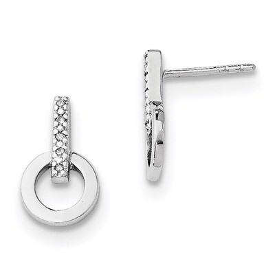 .05Ct. Diamond Earrings Sterling Silver QW202, MPN: QW202, 883957314884