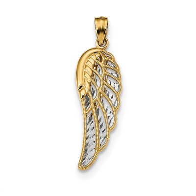 Polished Two Level Angel Wing Pendant 14k Gold K6369, MPN: K6369, 886774121994