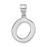 Bubble Letter O Initial Pendant 14k White Gold Polished YC1441WO, MPN: YC1441WO, 196904084762