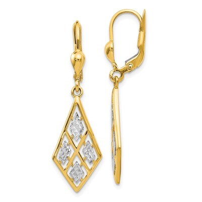 Leslie&#39;s Diamond-cut Leverback Earrings 14k Rhodium-plated HB-LE918, MPN: LE918, 191101554216