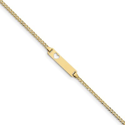 6 Inch Flat Curb Link ID Bracelet 10k Gold 10BID27-6, MPN: 10BID27-6, 191101567896