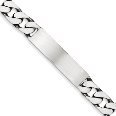 8.5 Inch Antiqued Curb Link ID Bracelet Engravable Sterling Silver QID122-8.5, MPN: QID122-8.5, 883…