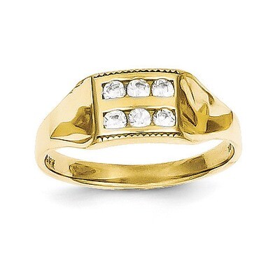 Polished Child&#39;s Ring 10k Gold Synthetic Diamond 10C1147, MPN: 10C1147, 886774020105