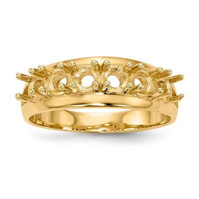 Mothers &amp; Family 14k Yellow Gold Polished 6-Stone Ring Mounting XMR7/6-7, MPN: XMR7-6, 191101539879