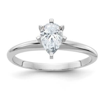 7/8ct. D E F Pure Light Pear Moissanite Solitaire Ring 14k White Gold WGSH15A-12MP-6, MPN: WGSH15A-…