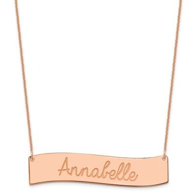 Polished Curved Bar Necklace 14k Rose Gold Large XNA1253R, MPN: XNA1253R,