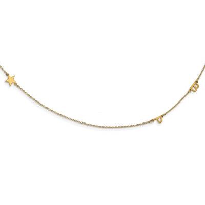 3 Initial Symbol Necklace Sterling Silver Gold-plated XNA1288GP, MPN: XNA1288GP,