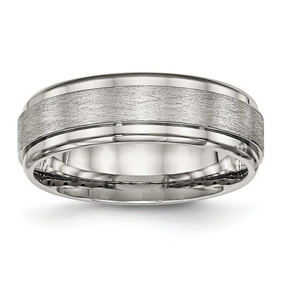 Ridged Edge Ring Stainless Steel Brushed and Polished SR491, MPN: SR491, 886774527796