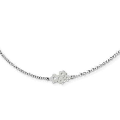 6 Station Flower Necklace 36 Inch Sterling Silver Rhodium-plated QG4567-36, MPN: QG4567-36, 1911012…