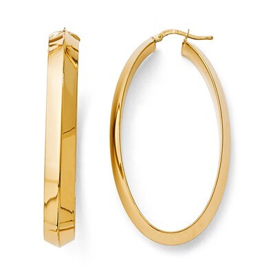 Oval Hinged Hoop Earrings Bronze Polished  BZE104