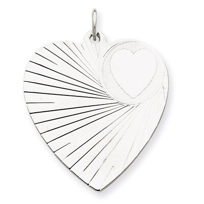 Heart Disc Charm Engravable Sterling Silver QM400/27, MPN: QM400/27, 883957461250