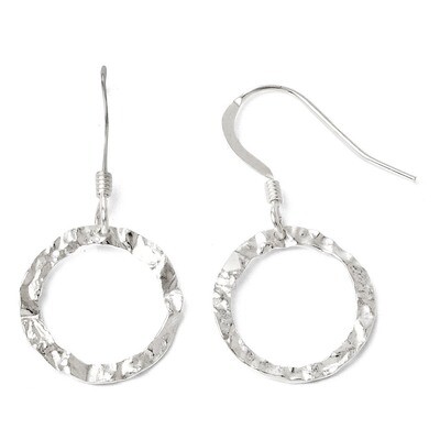 Leslie&#39;s Textured Shepherd Hook Dangle Earrings - Sterling Silver HB-VA38, MPN: VA38, 883957021027