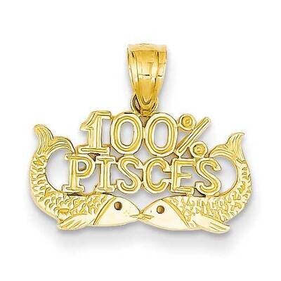 100% Pisces Pendant 14k Gold D4065, MPN: D4065, 637218031559