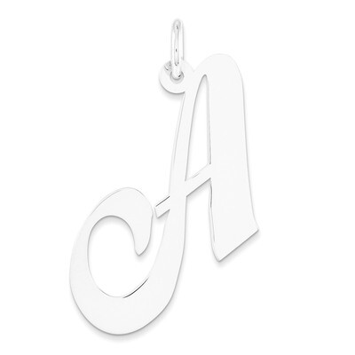 Large Fancy Script Initial A Charm 14k White Gold YC655A, MPN: YC655A, 191101634598