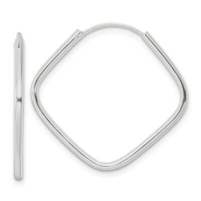 Endless Square Hoop Earrings Sterling Silver Polished QE15830, MPN: QE15830, 196904152126
