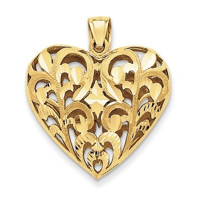 Fancy Heart Charm 14k Gold C205, MPN: C205, 886774088365