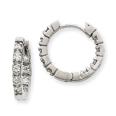 Diamond Hinged Hoop Earrings 14k White Gold XE865WVS, MPN: XE865WVS, 883957106151