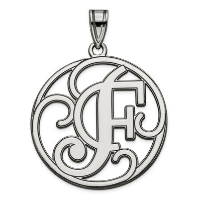 Script Initial F Charm Sterling Silver Fancy  QC8999F, MPN: QC8999F, 191101459566