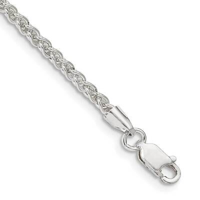 2.5mm Round Spiga Chain 8 Inch Sterling Silver QSP060-8, MPN: QSP060-8,